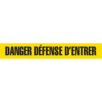 Ruban pour barricade, Français, 3" la x 1000' lo, 2 mils, Noir sur jaune SHG846 | Johnston Equipment