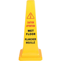 Wet Floor Safety Cone, Bilingual with Pictogram SHH326 | Johnston Equipment