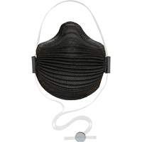 Masques jetables AirWave série M noirs avec SmartStrap<sup>MD</sup> et embout nasal, N95, Certifié NIOSH, Moyen/grand SHH514 | Johnston Equipment