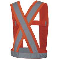 High-Visibility 4" Wide Adjustable Safety Sash, CSA Z96 Class 1, High Visibility Orange, Silver Reflective Colour, One Size SHI029 | Johnston Equipment