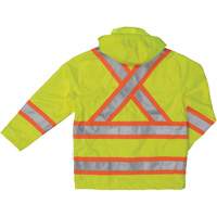 Ripstop Safety Rain Jacket, Polyester, X-Small, High Visibility Lime-Yellow SHI923 | Johnston Equipment