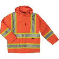 Ripstop Safety Rain Jacket, Polyester, X-Small, High Visibility Orange SHI932 | Johnston Equipment