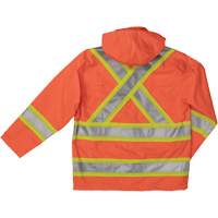Ripstop Safety Rain Jacket, Polyester, X-Small, High Visibility Orange SHI932 | Johnston Equipment