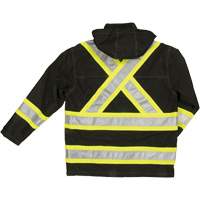 Ripstop Safety Rain Jacket, Polyester, X-Small, Black SHI941 | Johnston Equipment