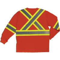 Long Sleeve Safety T-Shirt, Cotton, X-Small, High Visibility Orange SHI995 | Johnston Equipment
