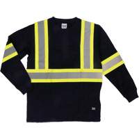 Long Sleeve Safety T-Shirt, Cotton, X-Small, Black SHJ005 | Johnston Equipment