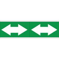 Dual Direction Arrow Pipe Markers, Self-Adhesive, 4" H x 12" W, White on Green SI718 | Johnston Equipment
