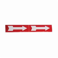 Arrow Pipe Markers, Self-Adhesive, 2-1/4" H x 7" W, White on Red SI721 | Johnston Equipment
