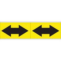 Dual Direction Arrow Pipe Markers, Self-Adhesive, 2-1/4" H x 7" W, Black on Yellow SI726 | Johnston Equipment