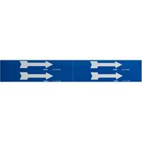 Arrow Pipe Markers, Self-Adhesive, 1-1/8" H x 7" W, White on Blue SI731 | Johnston Equipment