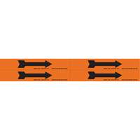 Marqueurs de tuyau avec flèches, Autocollant, 1-1/8" h x 7" la, Noir/orange SI734 | Johnston Equipment