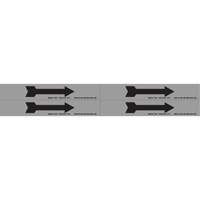 Arrow Pipe Marker, Self-Adhesive, 1-1/8" H x 7" W, Black on Aluminum SI736 | Johnston Equipment