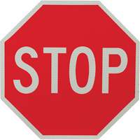 Panneau de signalisation à deux côtés « Stop/Slow », 18" x 18", Aluminium, Anglais SO101 | Johnston Equipment