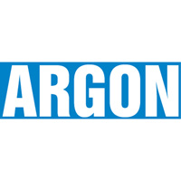 "Argon" Pipe Markers, Self-Adhesive, 2-1/2" H x 12" W, White on Blue SQ430 | Johnston Equipment