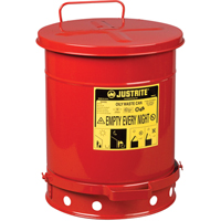 Contenants pour déchets huileux, Homologué FM/Listé UL, 10 gal. US, Rouge SR358 | Johnston Equipment