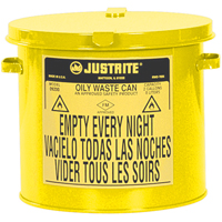 Oily Waste Cans, FM Approved/UL Listed, 2 US gal., Yellow SR361 | Johnston Equipment