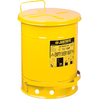 Contenants pour déchets huileux, Homologué FM/Listé UL, 14 gal. US, Jaune SR364 | Johnston Equipment