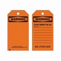 Self-Laminating Safety Tags, Polyester, 3" W x 5-3/4" H, English SX349 | Johnston Equipment
