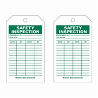 Safety Inspection Tags, Polyester, 4" W x 7" H, English SX418 | Johnston Equipment