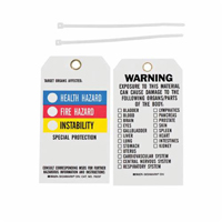 Right-To-Know Tags, Polyester, 3" W x 5-3/4" H, English SX819 | Johnston Equipment