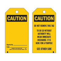 Accident Prevention Tags, Polyester, 3" W x 5-3/4" H, English SX826 | Johnston Equipment