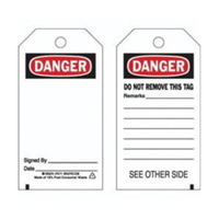 Accident Prevention Tags, Polyester, 3" W x 5-3/4" H, English SX827 | Johnston Equipment