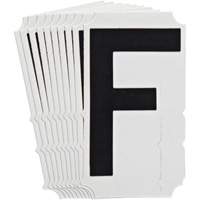 Quick-Align<sup>®</sup> Individual Gothic Number and Letter Labels, F, 4" H, Black SZ994 | Johnston Equipment
