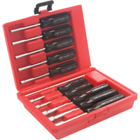 Metric Drilled Shaft Nut Driver Set With Red Plastic Case - 10 Pieces TBH971 | Johnston Equipment