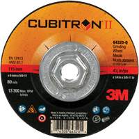 Cubitron™ II Quick Change Depressed Centre Grinding Wheel 64320, 4-1/2" x 1/4", 5/8"-11 Arbor, Type 27, Ceramic TCT851 | Johnston Equipment