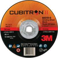Cubitron™ II Quick Change Depressed Centre Grinding Wheel, 6" x 1/4", 5/8"-11 Arbor, Type 27, Ceramic TCT853 | Johnston Equipment