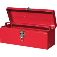ATB100 Portable Tool Box with Metal Tool Tray, 6" D x 16" W x 6-1/2" H, Red TEP516 | Johnston Equipment