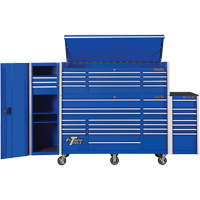 RX Series Side Cabinet, 3 Drawers, 19" W x 25" D x 61" H, Blue TEQ494 | Johnston Equipment
