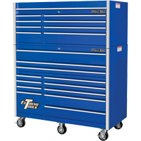 RX Series Rolling Tool Cabinet, 12 Drawers, 55" W x 25" D x 46" H, Blue TEQ501 | Johnston Equipment