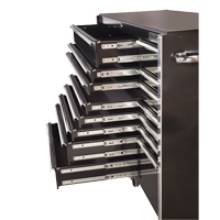 RX Series Rolling Tool Cabinet, 19 Drawers, 72" W x 25" D x 47" H, Black TEQ505 | Johnston Equipment