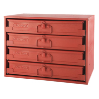 Compartment Rack With 4 Compartment Boxes, 4 Slots, 20-1/2" W x 12-1/2" D x 14-5/8" H, Red TEQ520 | Johnston Equipment
