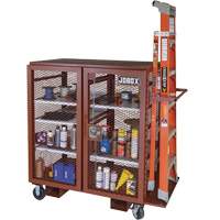 Mobile Mesh Cabinet, Steel, 37 Cubic Feet, Red TEQ806 | Johnston Equipment