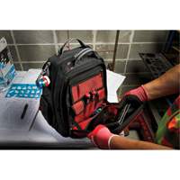 Packout™ Backpack, 15-3/4" L x 11-4/5" W, Black/Red, Ballistic TEQ863 | Johnston Equipment