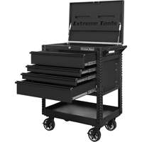 EX Deluxe Series Tool Cart, 4 Drawers, 22-7/8" L x 33" W x 44-1/4" H, Black TER033 | Johnston Equipment