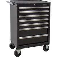 Industrial Tool Cart, 7 Drawers, 27" W x 18-3/4" D x 39" H, Black TER065 | Johnston Equipment