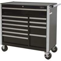 Industrial Tool Cart, 11 Drawers, 41" W x 18-3/4" D x 39-1/3" H, Black TER067 | Johnston Equipment