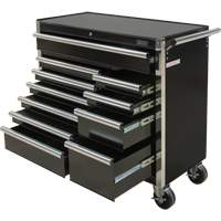 Industrial Tool Cart, 11 Drawers, 41" W x 18-3/4" D x 39-1/3" H, Black TER067 | Johnston Equipment