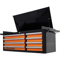 Top Chest, 42" W, 8 Drawers, Black/Orange TER177 | Johnston Equipment