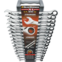 Extra-Long High-Performance Wrench Set, Combination, 16 Pieces, Metric TGZ823 | Johnston Equipment