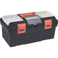 Plastic Tool Box, 17-1/2" W x 9-1/2" D x 8" H, Black TLV084 | Johnston Equipment