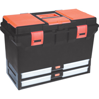 Plastic Tool Box, 22" W x 11" D x 14-1/2" H, Black TLV086 | Johnston Equipment