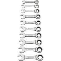 Stubby Wrench Set, Combination, 10 Pieces, Metric TLV401 | Johnston Equipment