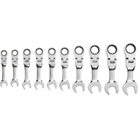 Stubby Wrench Set, Combination, 10 Pieces, Metric TLV403 | Johnston Equipment