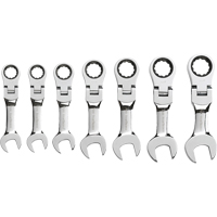 Stubby Wrench Set, Combination, 7 Pieces, Imperial TLV404 | Johnston Equipment
