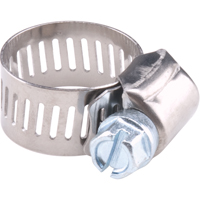 Hose Clamps - Stainless Steel Band & Zinc Plated Screw, Min Dia. 1/2", Max Dia. 1-1/8" TLY182 | Johnston Equipment