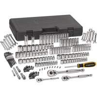 1/4", 3/8" & 1/2" Drive 6 Point Standard & Deep SAE/Metric Mechanics Tool Set, 165 Pieces TOB587 | Johnston Equipment